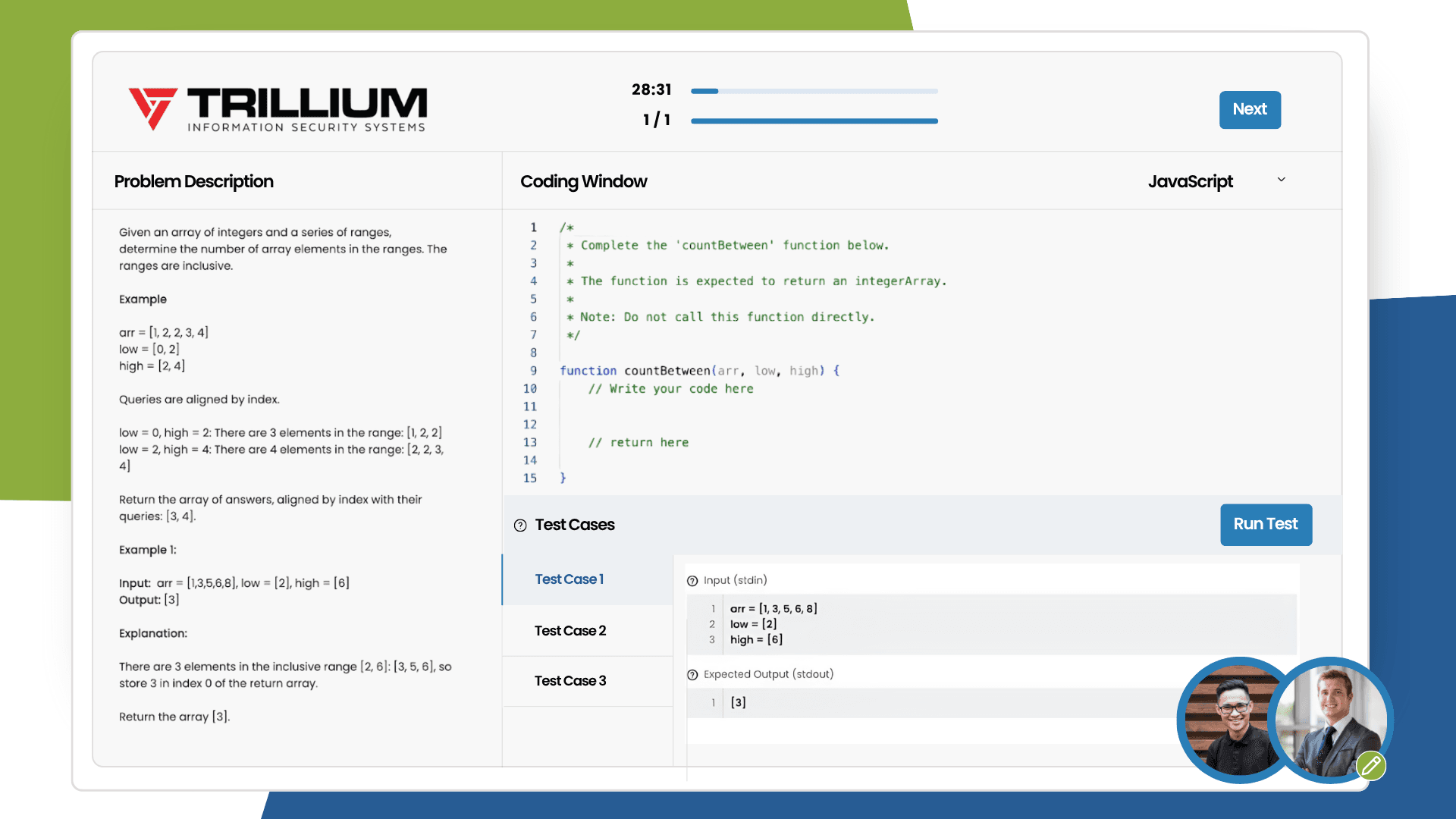 Code editor interface