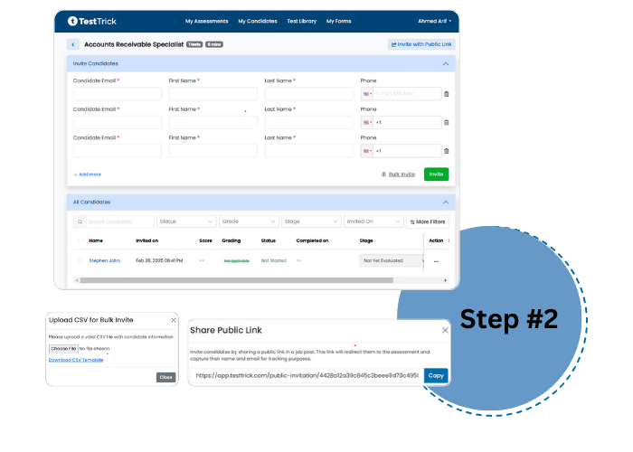 Invite Candidates-TestTrick