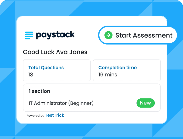 Top performers leaderboard ranking three shortlisted candidates by score and completion time