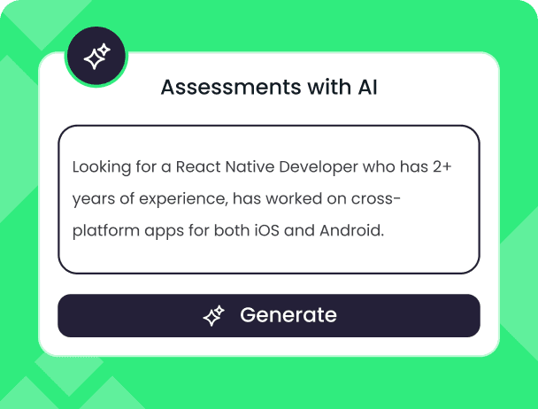 AI assessment builder generating a test from a React Native developer job description