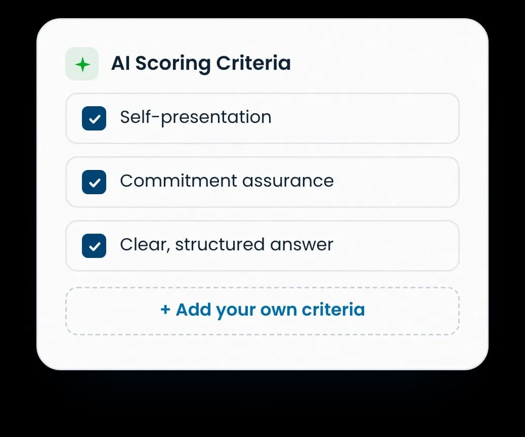 Set Scoring Criteria