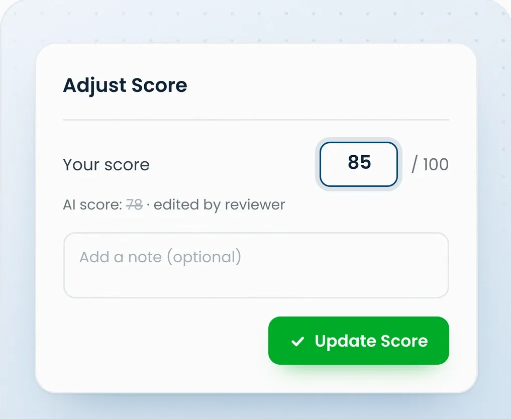 Score Adjustment Feature