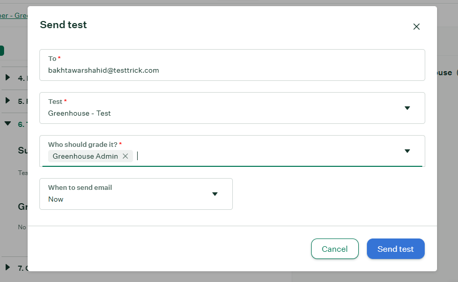 TestTrick Greenhouse Integration Step 7