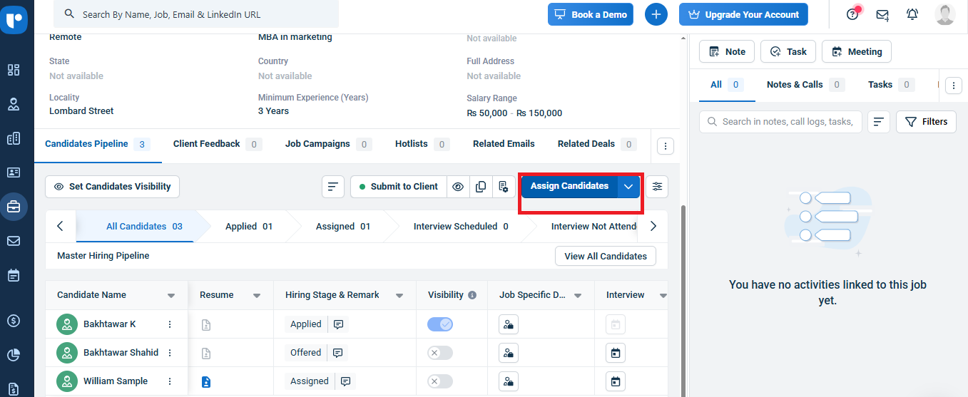 Recruit CRM Pipeline