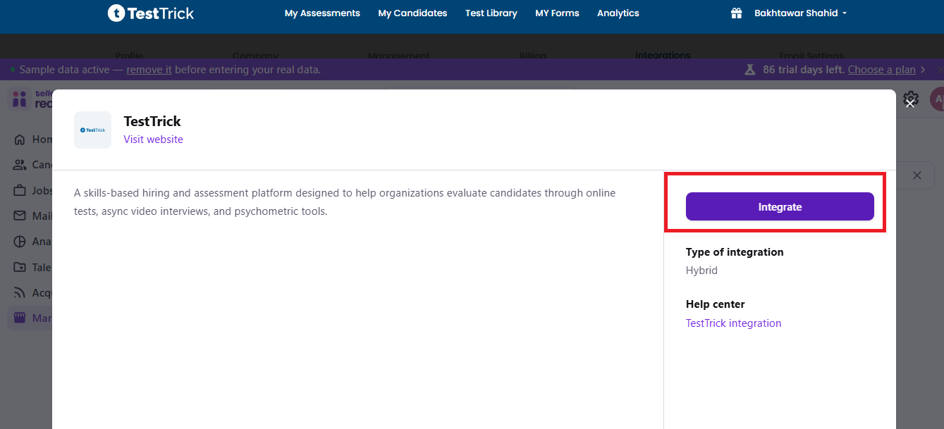 Enable Tellent Integration